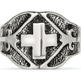thumbnail image 4 of Stainless Steel Antiqued Polished And Textured Cross Ring (Size 11) Made In China sr235-11, 4 of 5