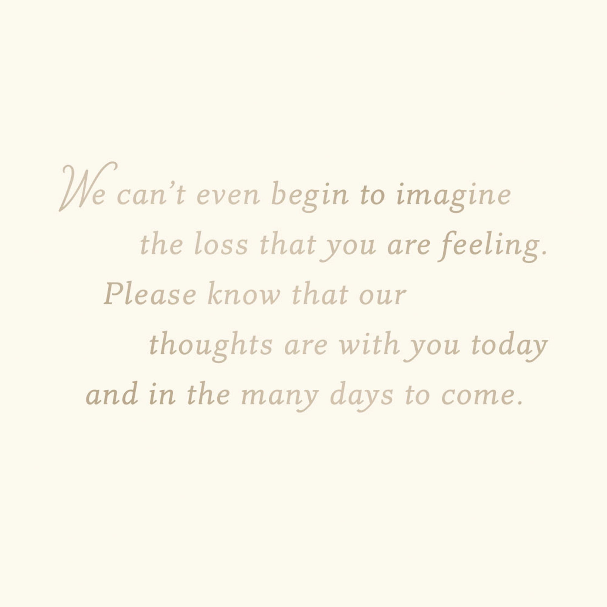 Hallmark Sympathy Card From Us (Our Thoughts Are Always With You)