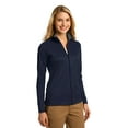 thumbnail image 4 of Port Authority Ladies Vertical Texture Full Zip Jacket-4XL (True Navy/ Iron Grey), 4 of 6