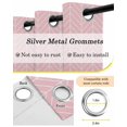 thumbnail image 6 of Pink Geometric Blackout Curtains, Light Blocking Print Window Curtains, Modern Minimalism Solid Color Striped Thermal Insulated Window Drapes for Living Room Kitchen Cafe 2 Panels, 84"W x 84"L, 6 of 9