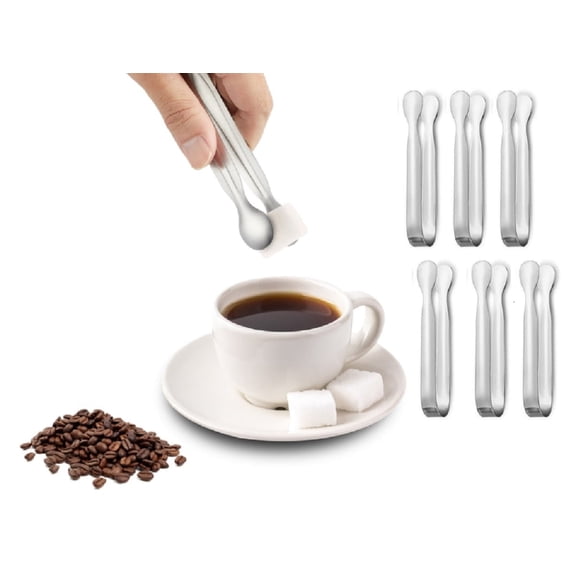 6 Piece Mini Tongs Set, Small Serving Tongs for Sugar, Ice and Appetizers, TIKA