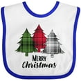 thumbnail image 3 of Inktastic Merry Christmas Plaid Trees Boys or Girls Baby Bib, 3 of 4