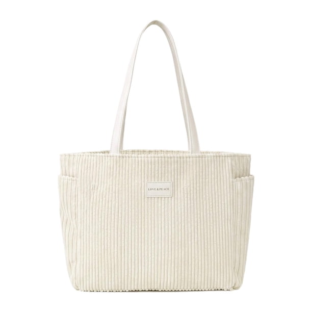 Bolso tote para mujer, moderno y ligero, ideal como regalo para picnics, viajes o playa. Blanco