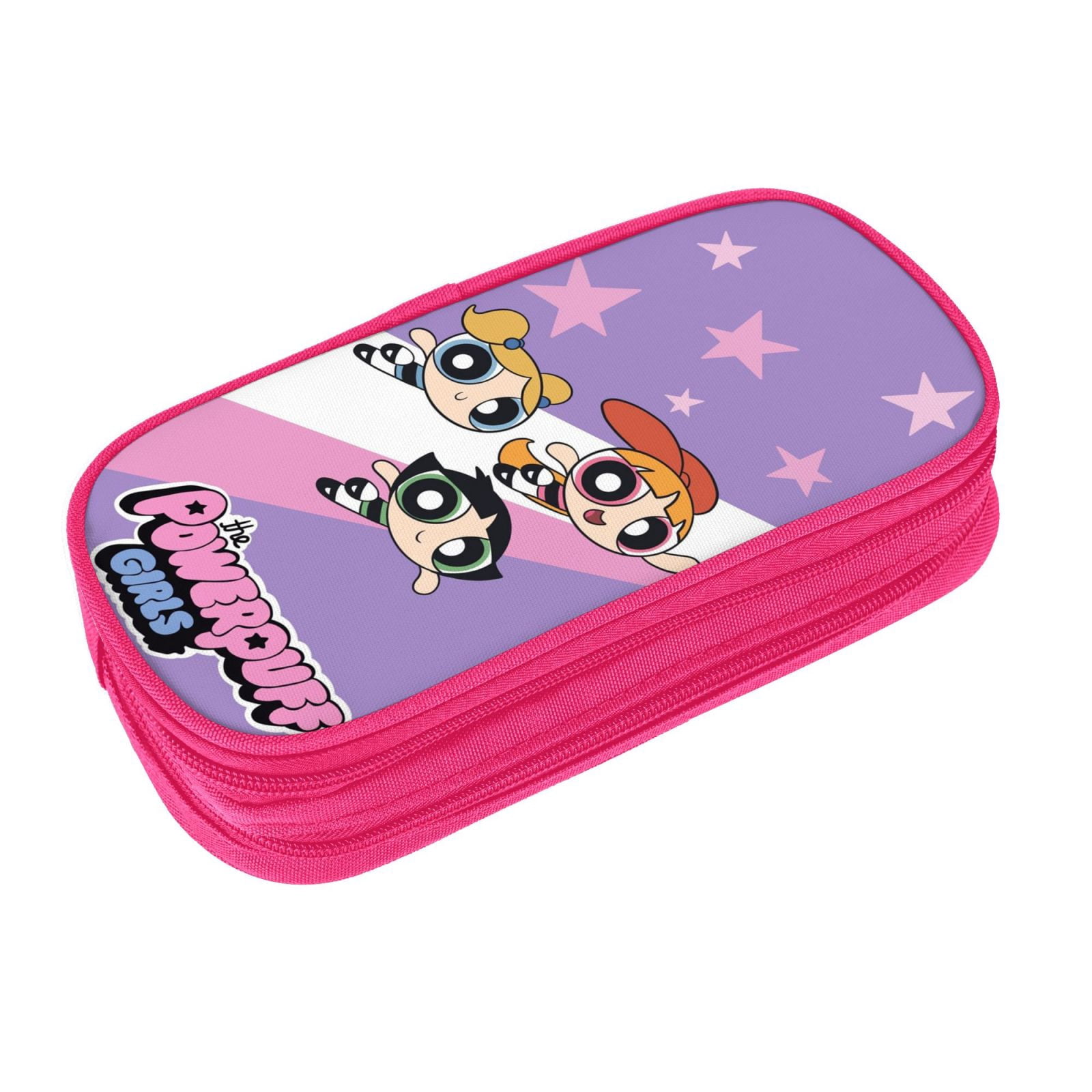 The Powerpuff Gi-rls Pencil Case Large Capacity Pencil Pouch Pen Bag Office Stationery Organizer Travel Makeup Bag Pink
