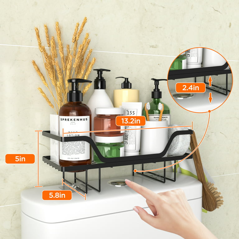 Bathroom Over Toilet Storage Shelf, Bathroom Organizer, Above Storage  Cabinet Restroom Paper Holder, No Drilling Space Saver with Adhesive Base  and