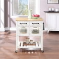 thumbnail image 3 of Stafford Engineered Wood Kitchen Cart with Wood Top and White Base, 3 of 10