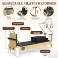 thumbnail image 3 of SYEDEE Pilates Reformer, Wooden Pilates Reformer Machine with Tower & Mat, Pilates Equipment for Home Workout and Studio, with Reformer Accessories, Sitting Box, Jump Board, 3 of 12