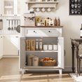 thumbnail image 4 of Farmhouse Sideboard with 3 Adjustable Shelves & Large Drawer, Kitchen Storage Cabinet for Dining Room & Entryway, 4 of 7