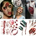thumbnail image 4 of 27 Sheets Halloween Temporary Tattoo Horrible Realistic Body Scar Tattoo Sticker, 4 of 8