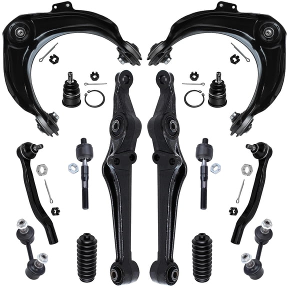 Detroit Axle - Front 14pc Suspension Kit for 1998-2002 Honda Accord, 4 Control Arms 2 Ball Joints 4 Tie Rods 2 Sway Bars 2 Boots 1999 2000 2001 Replacement