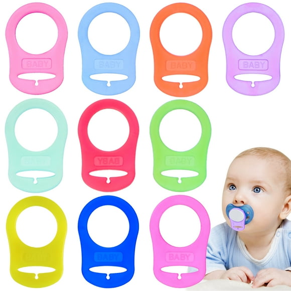 10 adaptadores de portachupetes de silicona, anillos para chupete, adaptadores para chupete infantil, anillos para correa, accesorios para chupete de bebé