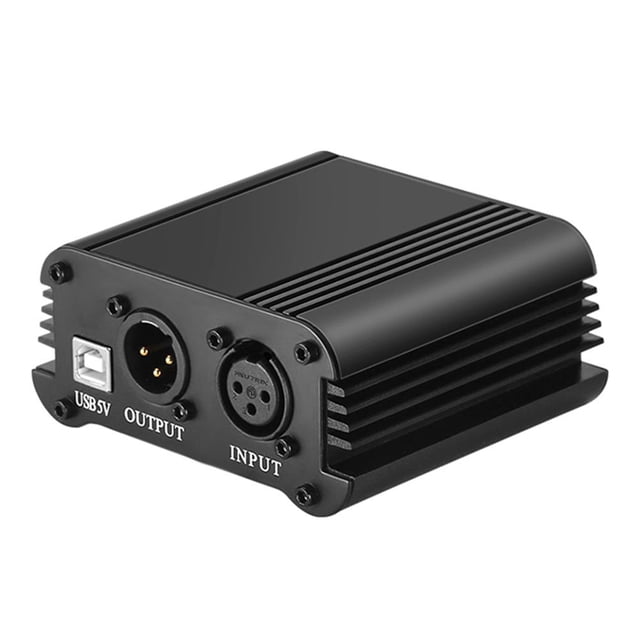 Adaptador Fuente de alimentación fantasma de 48 V Adaptador de alimentación USB para micro micrófono de condensador Tmvgtek Para estrenar