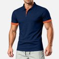 thumbnail image 3 of Yungyresw Polo Shirt for Men Slim Fit Short Sleeve Polo Contrast Trim Button Placket T-Shirt for Summer Wear Casual, 3 of 7