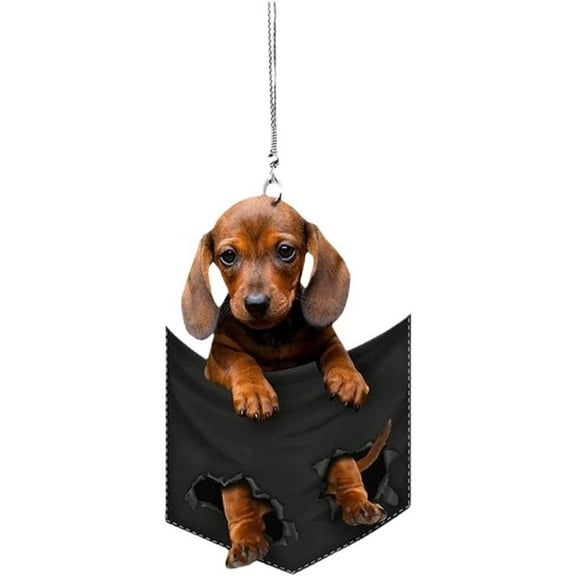 Car Mirror Hanging Accessories -4Pc Dog Car Hanging Ornament Cute Puppy Funny Car Pendant Decoraction Swinging Ornaments for Car Rear View Mirror Hanging Car Interior Accessories for Men Women