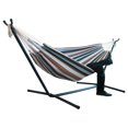 thumbnail image 1 of Portable Canvas Hammock Stripe Double Single People Hanging Hammock (C), 1 of 8