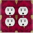 thumbnail image 1 of Metal Light Switch Plate Cover Elegant Burgundy Grape Vine Damask DAM074, 1 of 13