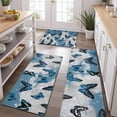 thumbnail image 2 of Lightblue Butterfly Sparkle Pattern Kitchen Rugs Sets Of 3,Kitchen Runner Rugs Non Skid Washable,Decorative Kitchen Floor Mats for Kitchen,Sink,Laundry,17"x30"+ 17"x47" + 17"x59", 2 of 6