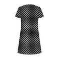 thumbnail image 4 of XUNKUSGA Summer Dresses for Women 2025 Leaf Sleeves Round Neck Hollow Neckline Dress Fashion Casual Polka Dot Sundress, 4 of 5