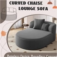 thumbnail image 3 of JERFIT Modern Oversized Chaise Lounge Sofa, Soft Corduroy Upholstery with Supportive Pillows for Living Room, Bedroom, Reading Nook, Gray, 3 of 7