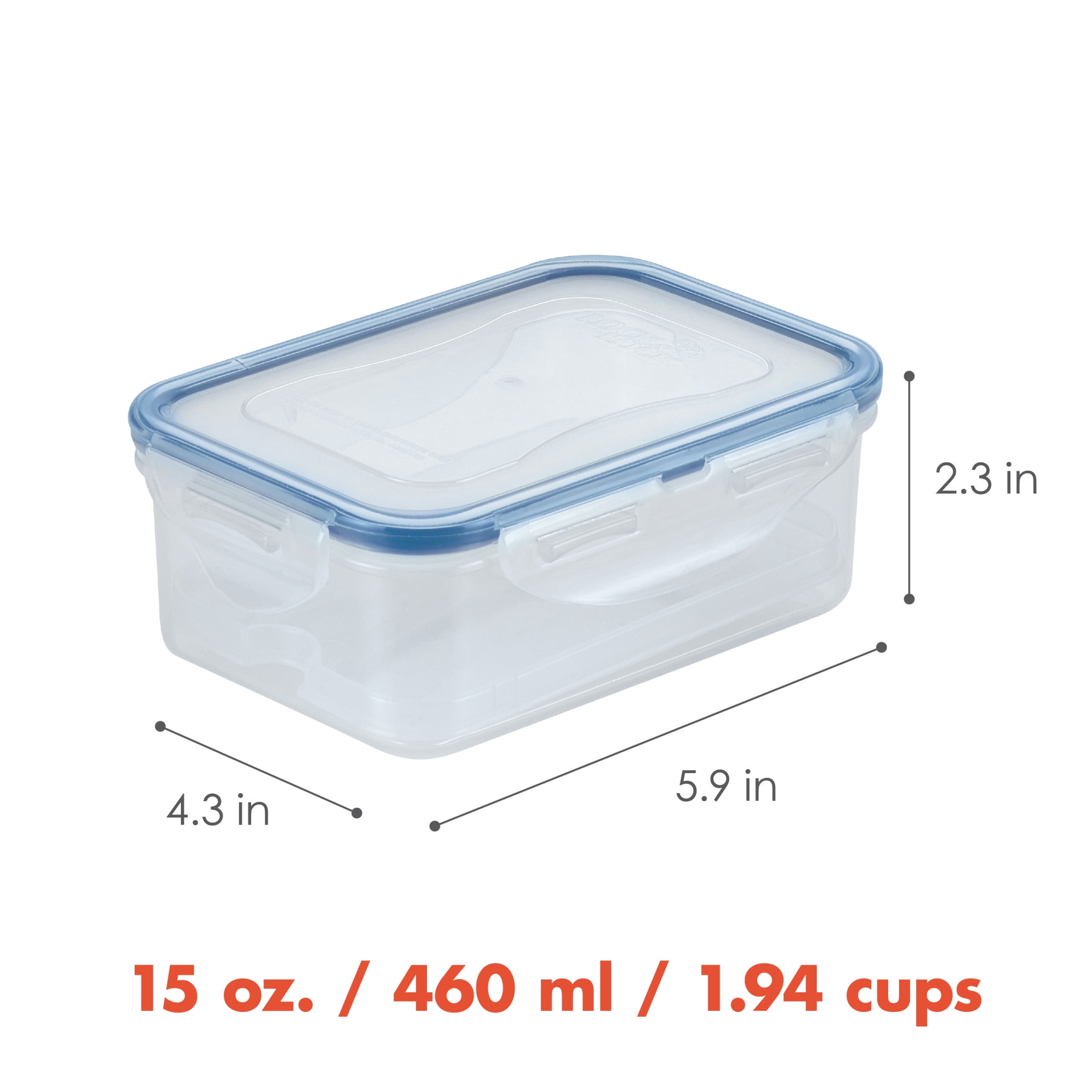 LOCK & LOCK Rectangular Water Tight Food Container (15 oz)