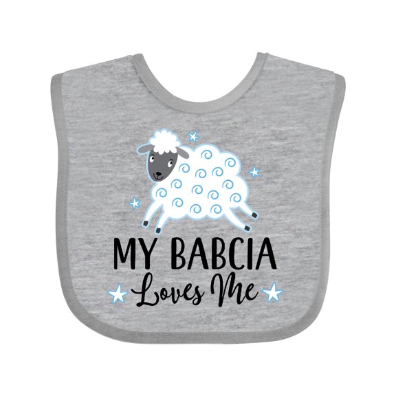 Inktastic My Babcia Loves Me Boys or Girls Baby Bib