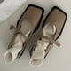thumbnail image 5 of Zapatos planos de punta cuadrada de piel de microfibra con correa ajustable en el tobillo para mujer: cómodos y elegantes, talla 36, color caqui chic, 5 of 8