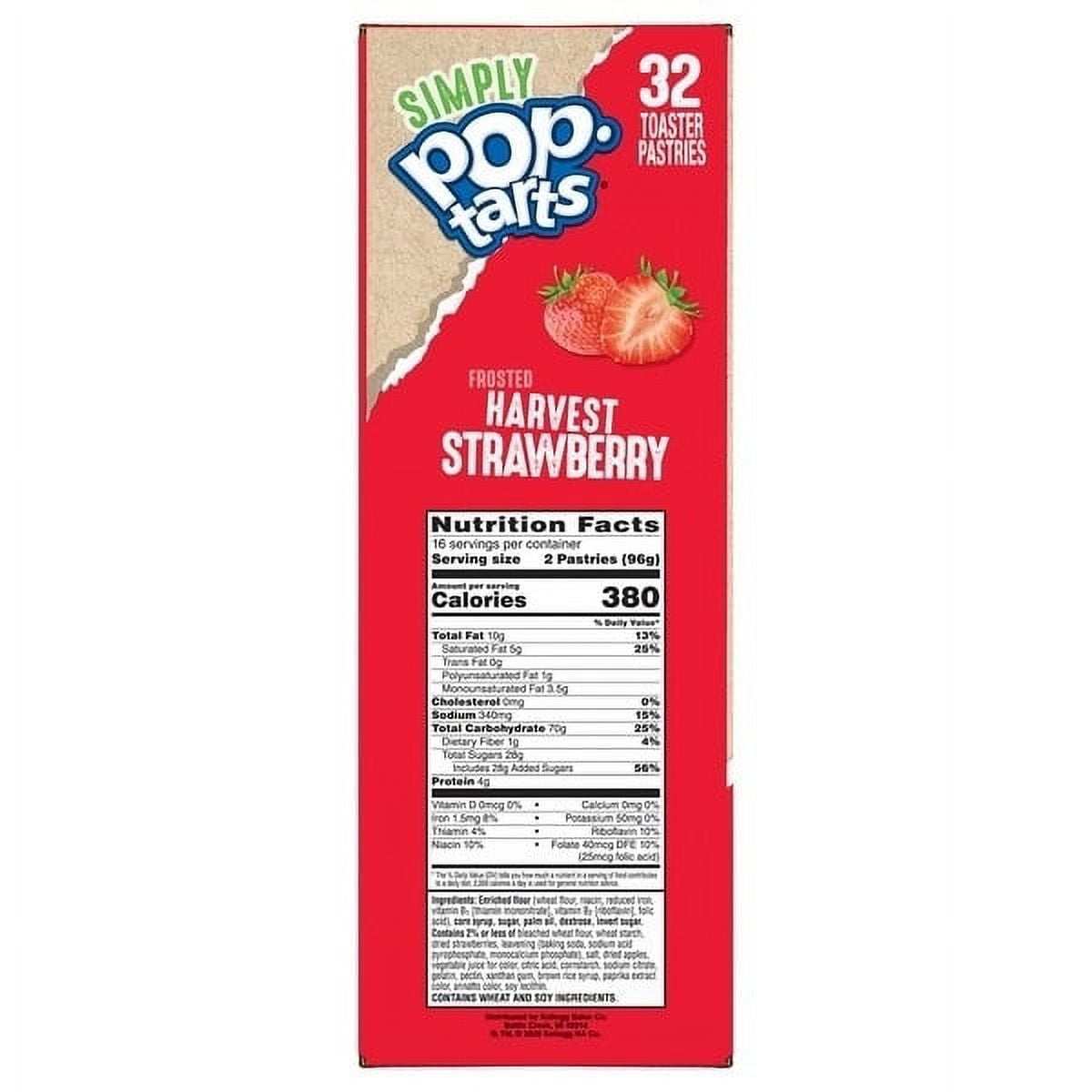 Simply Pop-Tarts Toaster Pastries, Frosted Harvest Strawberry (32 Count)