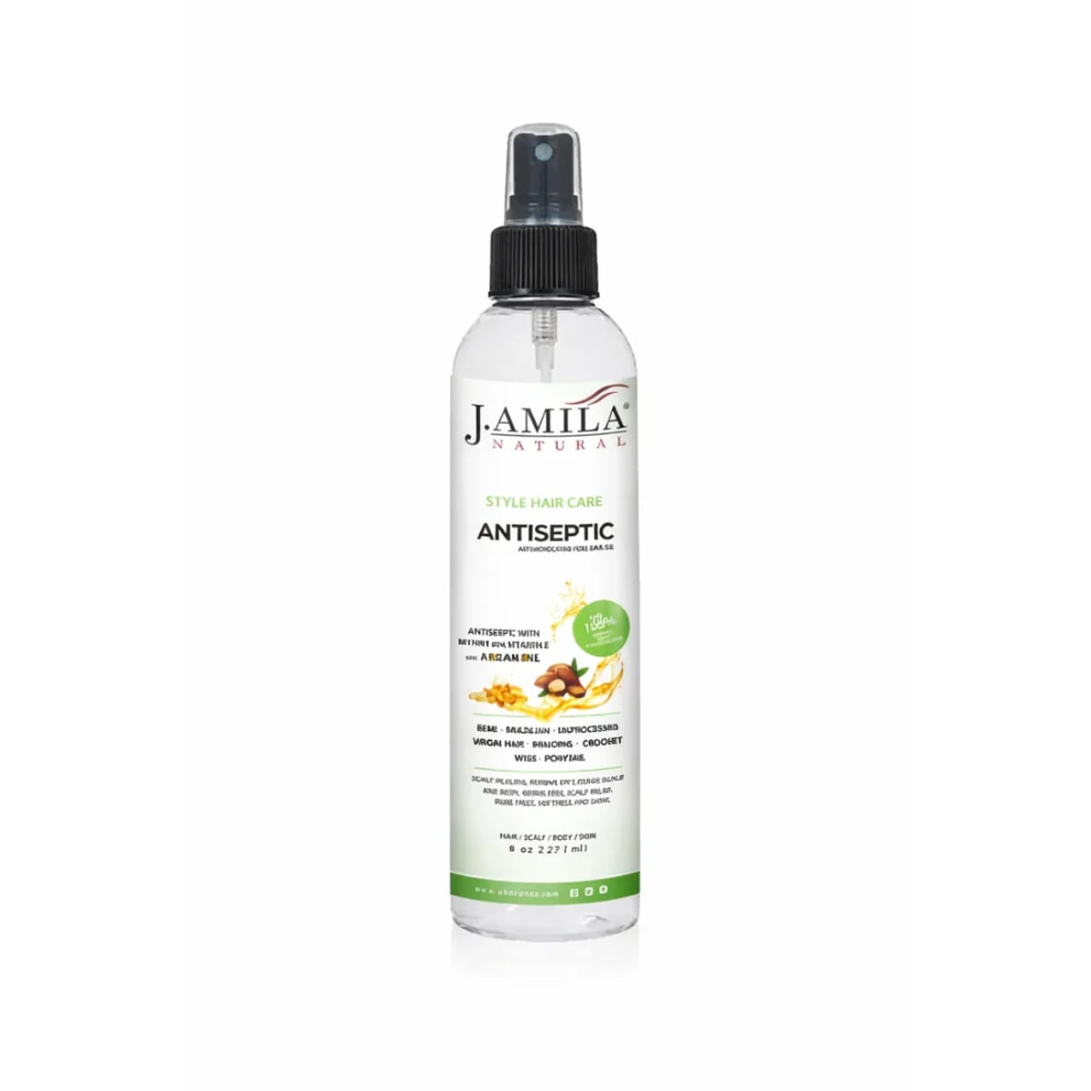 J'AMILA NATURAL Antiseptic with Argan Oil - Gentle Skin Protection & Nourishment - 8oz