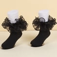 thumbnail image 7 of Abcomgle Ruffle Socks Lace Frilly Ankle Dress Socks For Girls | 1-8 Years Old Princess Growing School Party Outfit Flower Girl Church Socks Black, 7 of 7