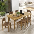 thumbnail image 1 of Modway Parkland Aluminum Outdoor Patio Furniture Dining Table Set of 7, Natural, 1 of 4