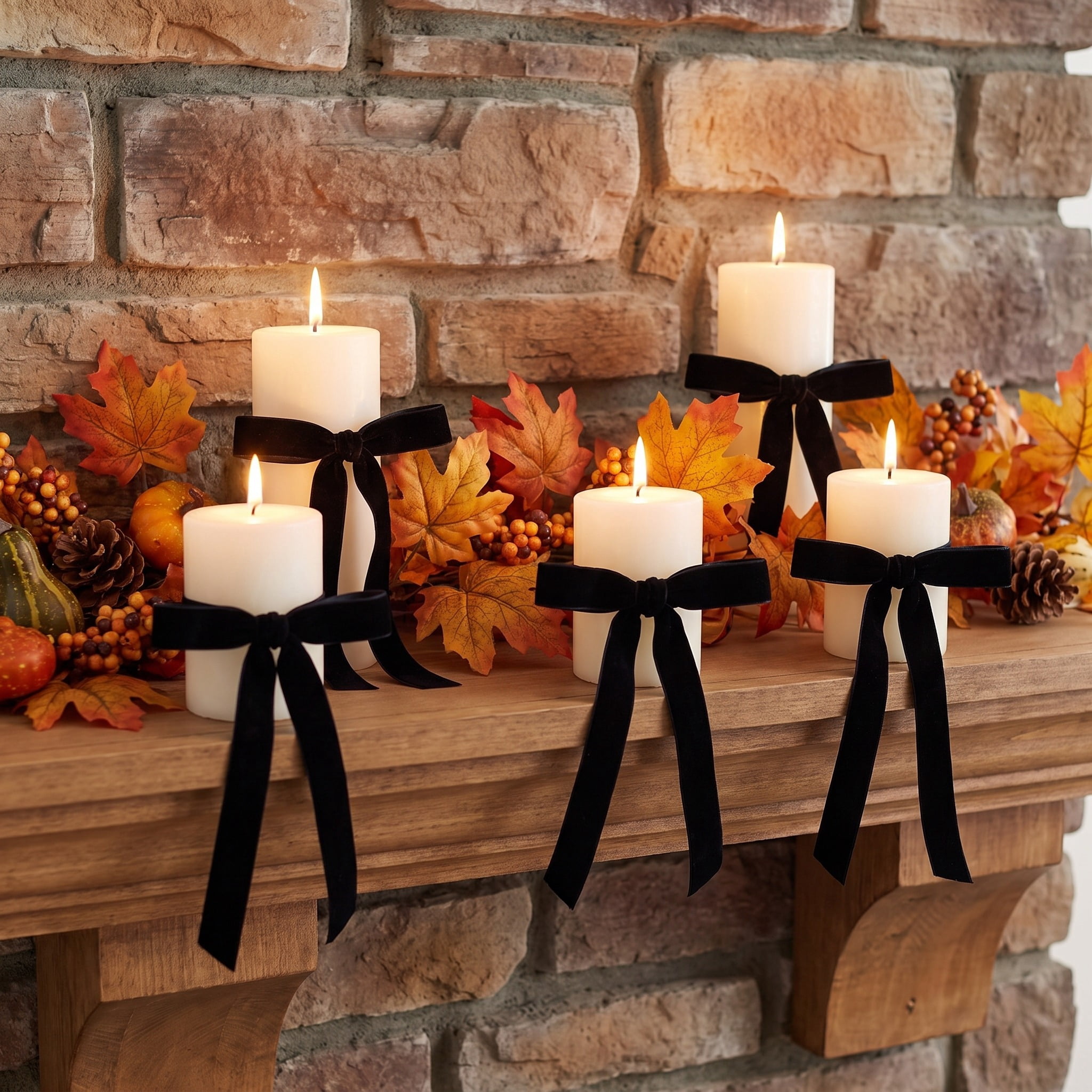 Black Velvet Decorative Bows, 13.6", 10 Count, Halloween by Way To Celebrate