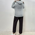 thumbnail image 6 of Oksale Plus Size Sweatsuirts for Women 2 Piece Warm Fleece Lined Sweatshirts with Hood Soft Cozy Long Sweat Pants Underwear Baggy Loungwear Gray S, 6 of 7