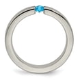 thumbnail image 4 of Edward Mirell Titanium Brushed Blue Topaz 4mm Band EMR164, 4 of 5