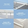 thumbnail image 6 of Garvee 6 Inch Full Size Metal Platform Bed Frame, Low Profile with Arch Design, Sturdy Steel Slats Support, No Box Spring Needed, Noise-Free Mattress Foundation, Easy Assembly, White, 6 of 7