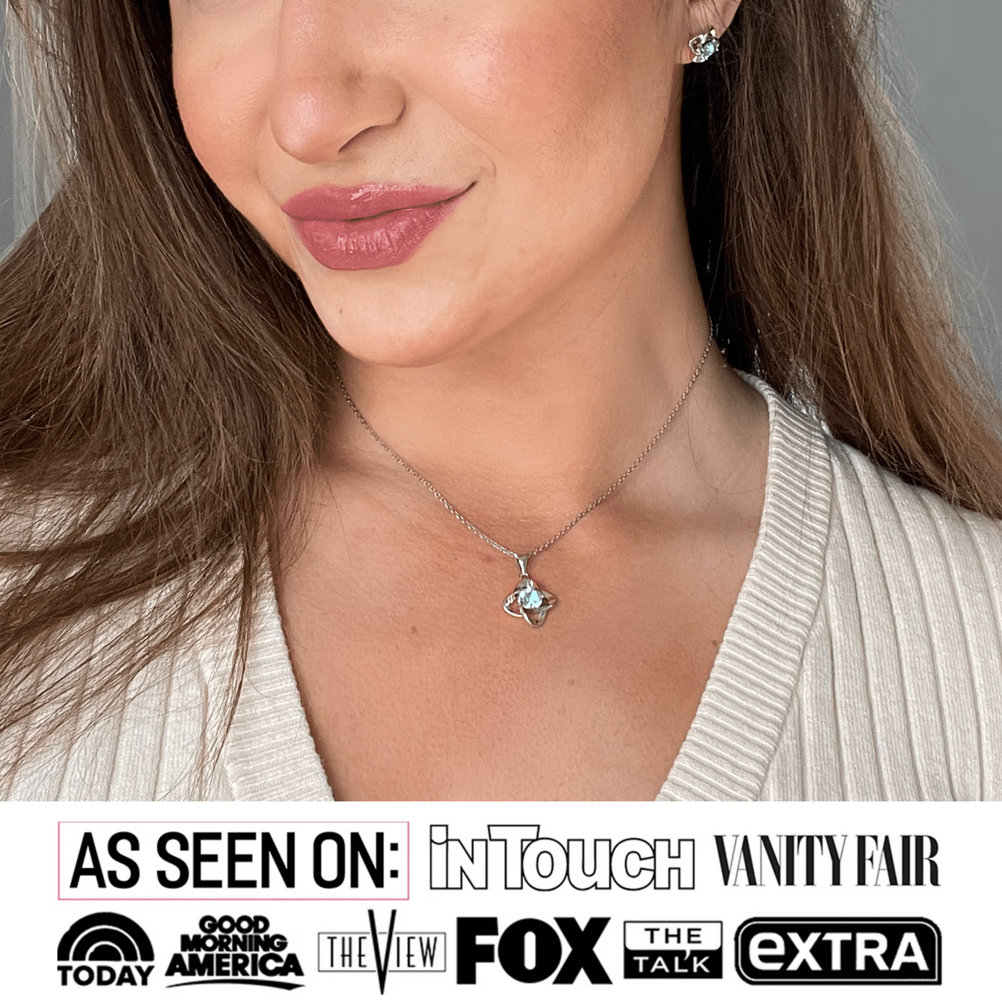 Cate & Chloe Infinity March Birthstone 18k White Gold Plated Women jewelry Set, Swarovski Crystals
