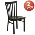 thumbnail image 3 of BizChair 2 Pk. Black School House Back Metal Restaurant Chair - Mahogany Wood Seat, 3 of 8