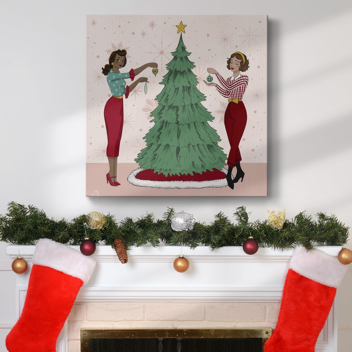 Holly Jolly Holiday I- Gallery Wrapped Canvas