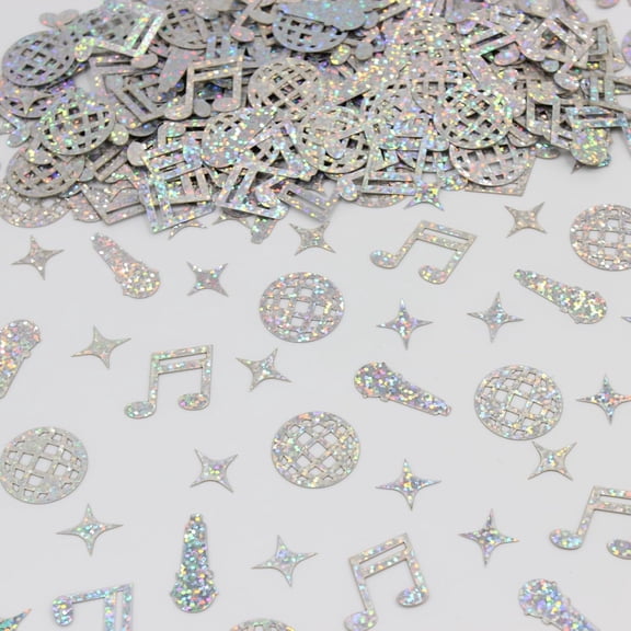 230PCS Disco Confetti, Glitter Disco Ball Party Decorations, Mini Disco Ball Confetti and Music Note Confetti for Disco/Music Party Decorations