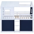 thumbnail image 6 of Twin Over Twin Bunk Bed, Wood Twin Size Bunk House Bed with Tent and Windows, 6 of 8