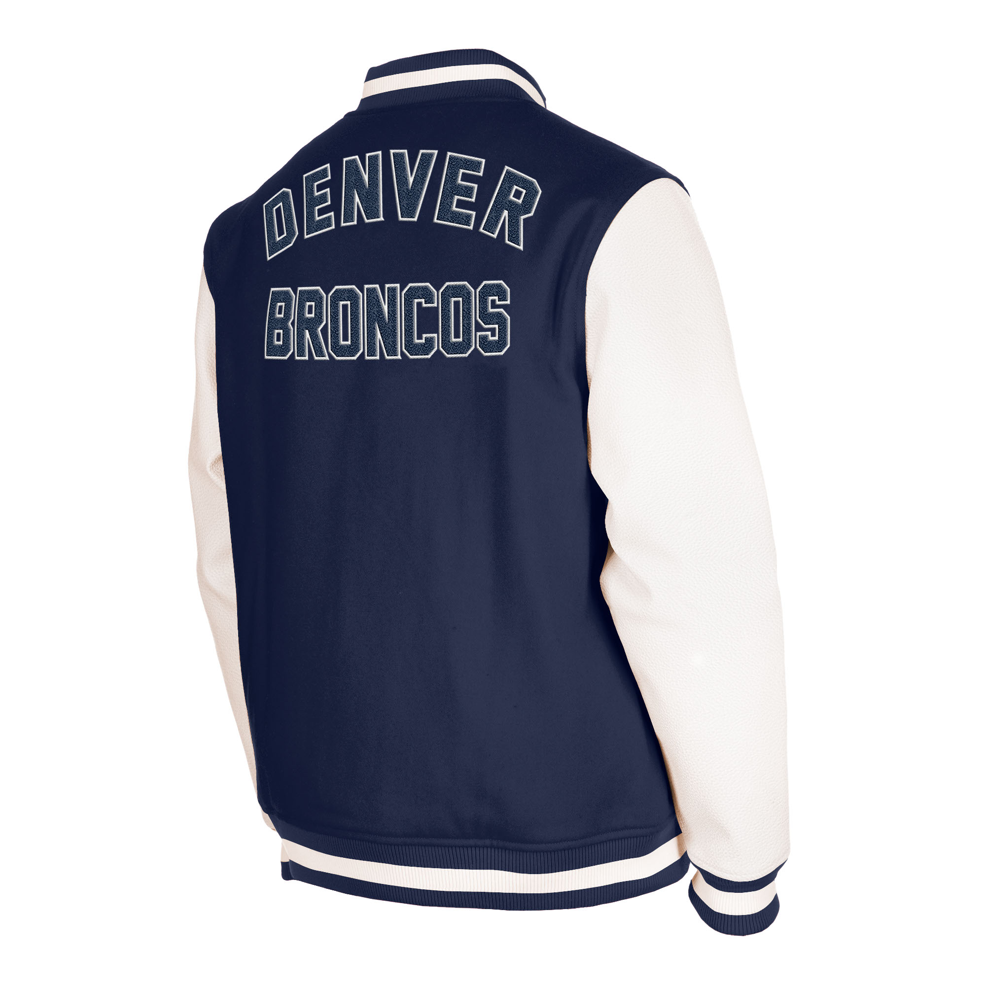 Men's New Era Navy Denver Broncos Third Down Varsity Full-Snap Jacket ...