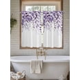 thumbnail image 4 of Purple Leaves 2 Panel Kitchen Curtains for Windows, Summer Botanical Bathroom Privacy Curtain, Home Décor Window Treatment for Bedroom/Living Room 55"x45", 4 of 6