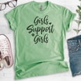 thumbnail image 2 of Girls Support Girls Shirt, Unisex Women's Shirt, Girl Power Shirt, Feminist Shirt, Feminism Shirt, Heather Apple Green, Large, 2 of 6