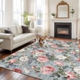 thumbnail image 3 of Vintage Spring Floral Area Rug 5x8 Washable Rug Non Slip Summer Botanical Watercolor Large Area Rug Soft Stainresistant Indoor Floor Carpet for Living Room Bedroom Home Office Dining Room Nursery, 3 of 8