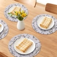 thumbnail image 2 of Placemats Set of 6 Leather Floral Placemats for Kitchen Table Decor Washable Heat Resistant Table Mats Gray 13x13inch, 2 of 6