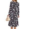 thumbnail image 4 of Fantaslook Long Sleeve Midi Dresses for Women Casual Floral Dress Flowy Fall Dresses with Pockets, 4 of 9