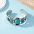 thumbnail image 6 of SUSHANG Turquoise Bracelet Turquoise Cuff Bracelet Blue Stabilized Turquoise & Bracelet Stainless Adjustable Cuff Bracelet | Boho Jewelry for Men & Women, 6 of 7