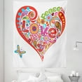 thumbnail image 1 of Hippie Tapestry, Hippie Heart Shape Colorful Flowers Butterfly Springtime Happy Days Design, Fabric Wall Hanging Decor for Bedroom Living Room Dorm, 5 Sizes, Multicolor, by Ambesonne, 1 of 1