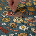 thumbnail image 4 of Ambesonne Food Jigsaw Puzzle Durable Cardboard, Fast Food Tiny Doodles Tasty, 1000 pcs, Multicolor, 4 of 5