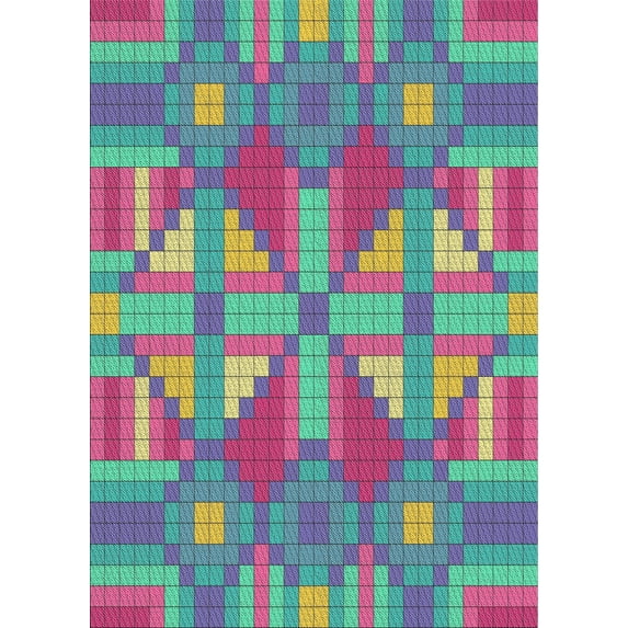 Ahgly Company Indoor Rectangle Patterned Pink Plum Purple Area Rugs, 8' x 12'