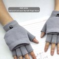 thumbnail image 2 of Baohd 1 Pair Women Mittens Practical Convertible Keeping-warm Mitten Outdoor Simple Hand Covers Clothing Accessory for Winter Wearing Light grey, 2 of 5